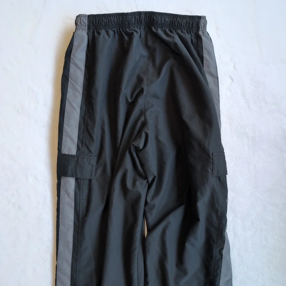 Vintage‎ Nike Woven Cargo Track Pants Mens L Black Lined Windbreaker Baggy Y2K